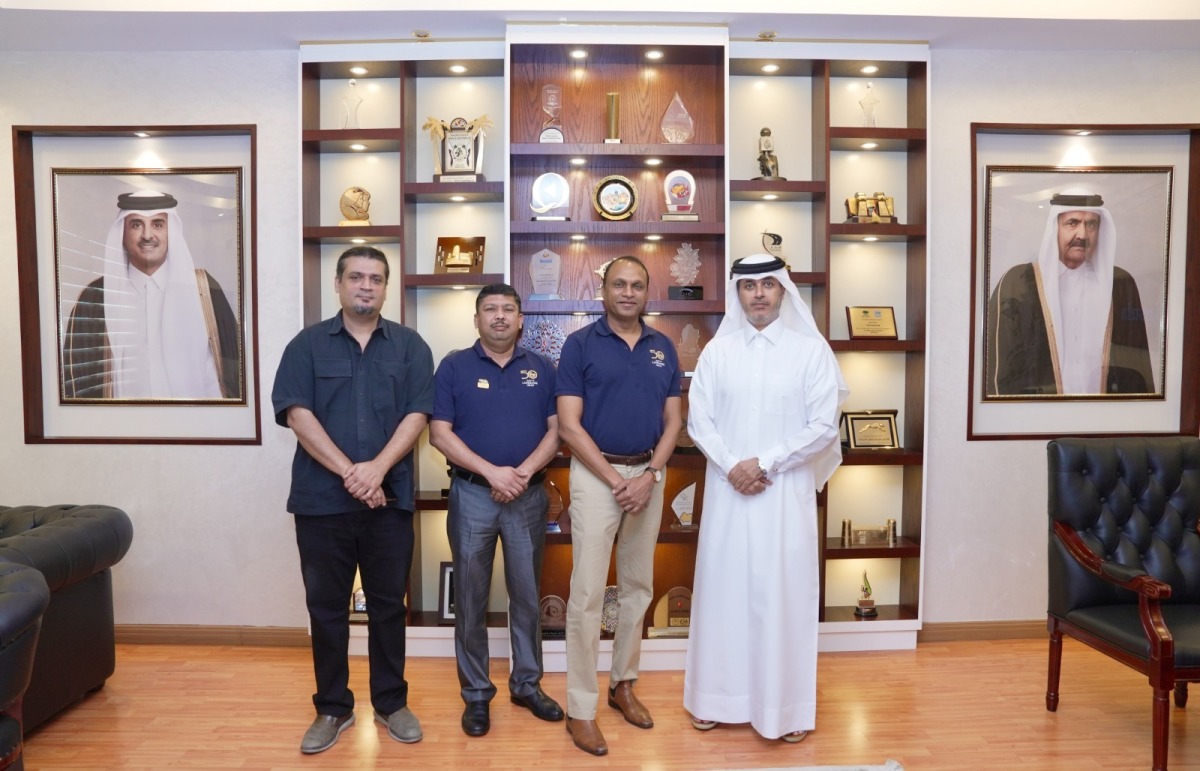 Dr. Khalid Al-Shafi, Editor in Chief, Peninsula, with Rajagopal. R, Senior Marketing Manager, Landmark Group, Mohamed Mohideen, Asst Marketing Manager, Landmark Group and Sushil Menon, Assistant Advertising Manager of The Peninsula.