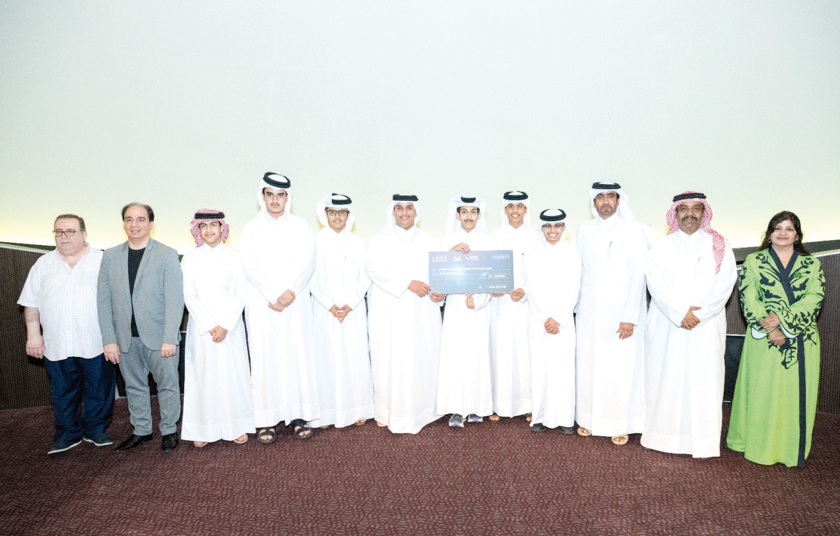 Director of the Follow-up and Coordination Unit at Katara Salman Al Nuaimi (third right) with the award winners.