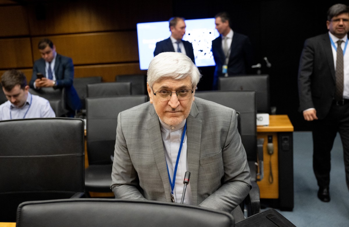 Photo used for representational purposes. Iran’s ambassador to IAEA Mohsen Naziri Asl attends the IAEA’s Board of Governors meeting at the agency's headquarters in Vienna, Austria on December 12, 2024. Photo by Joe Klamar / AFP.