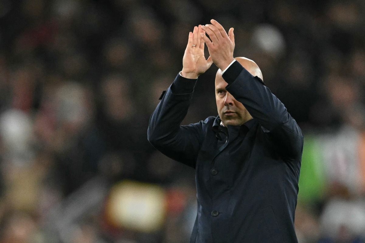 Liverpool’s Dutch manager Arne Slot applauds fans after the match against Fulham on December 14. Liverpool are top the table on Christmas Day for the first time since the 2020/21 season and will want to make it count.