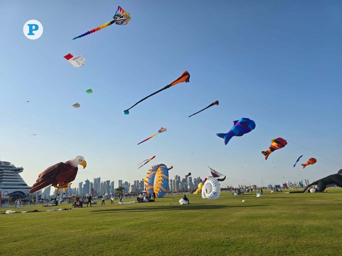 Colourful kites fly at Old Doha Port. Pic: Victor Bolorunduro /The Peninsula