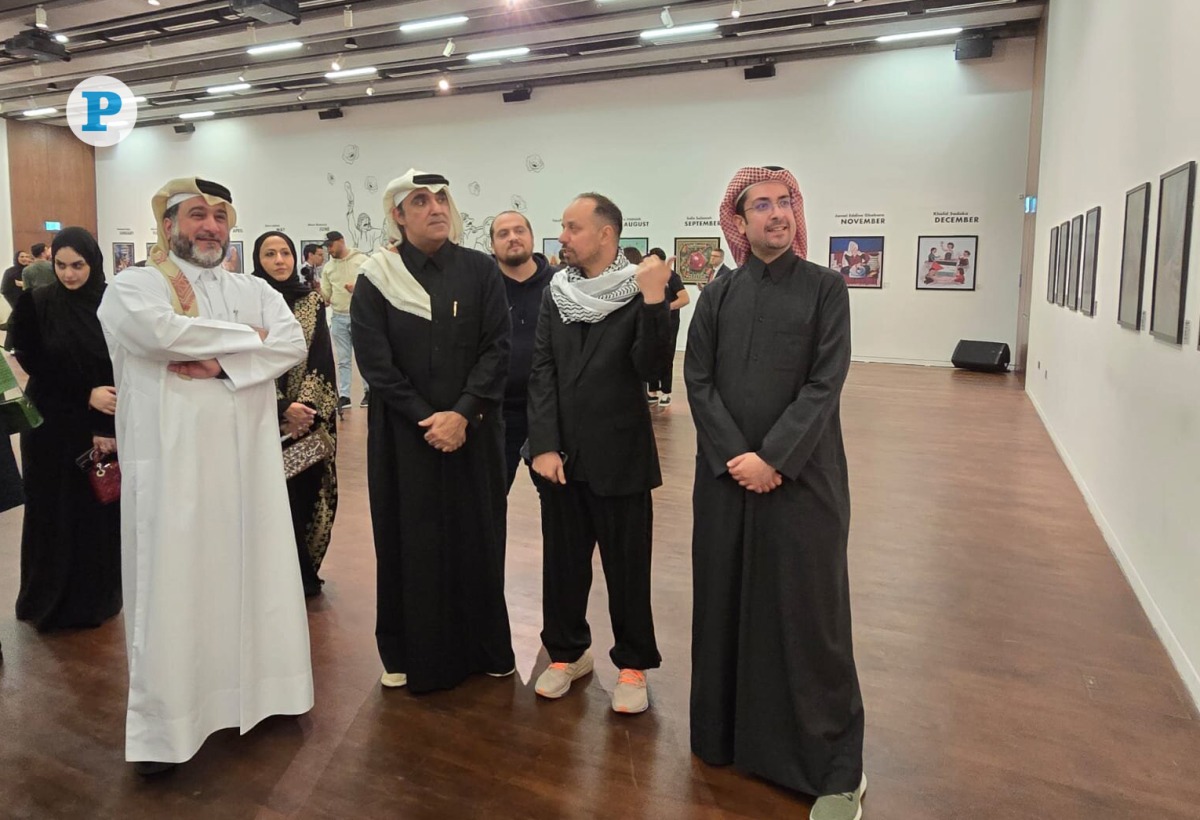 General Manager of Msheireb Museums Abdulla Al Naama (first right) and others at the launch of the exhibition yesterday. Pic: Victor Bolorunduro /The Peninsula