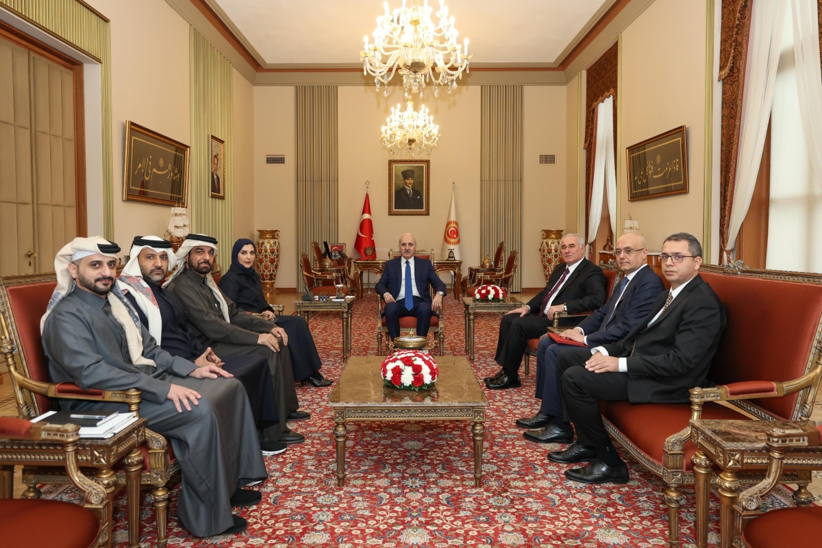 NHRC Chairperson H E Maryam bint Abdullah Al Attiyah during a meeting with Speaker of Grand National Assembly of Turkiye, H E Numan Kurtulmus.
