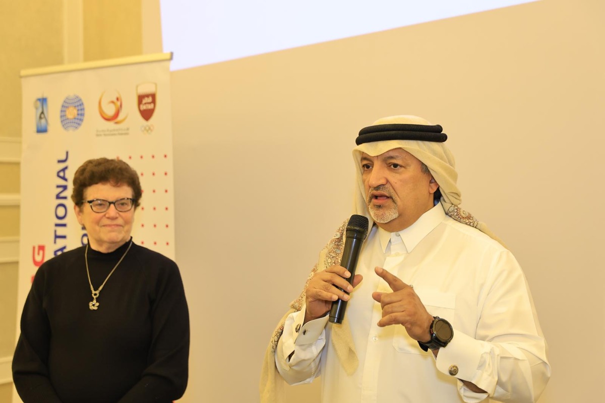 QGF President Ali Al Hitmi addresses the participants.   