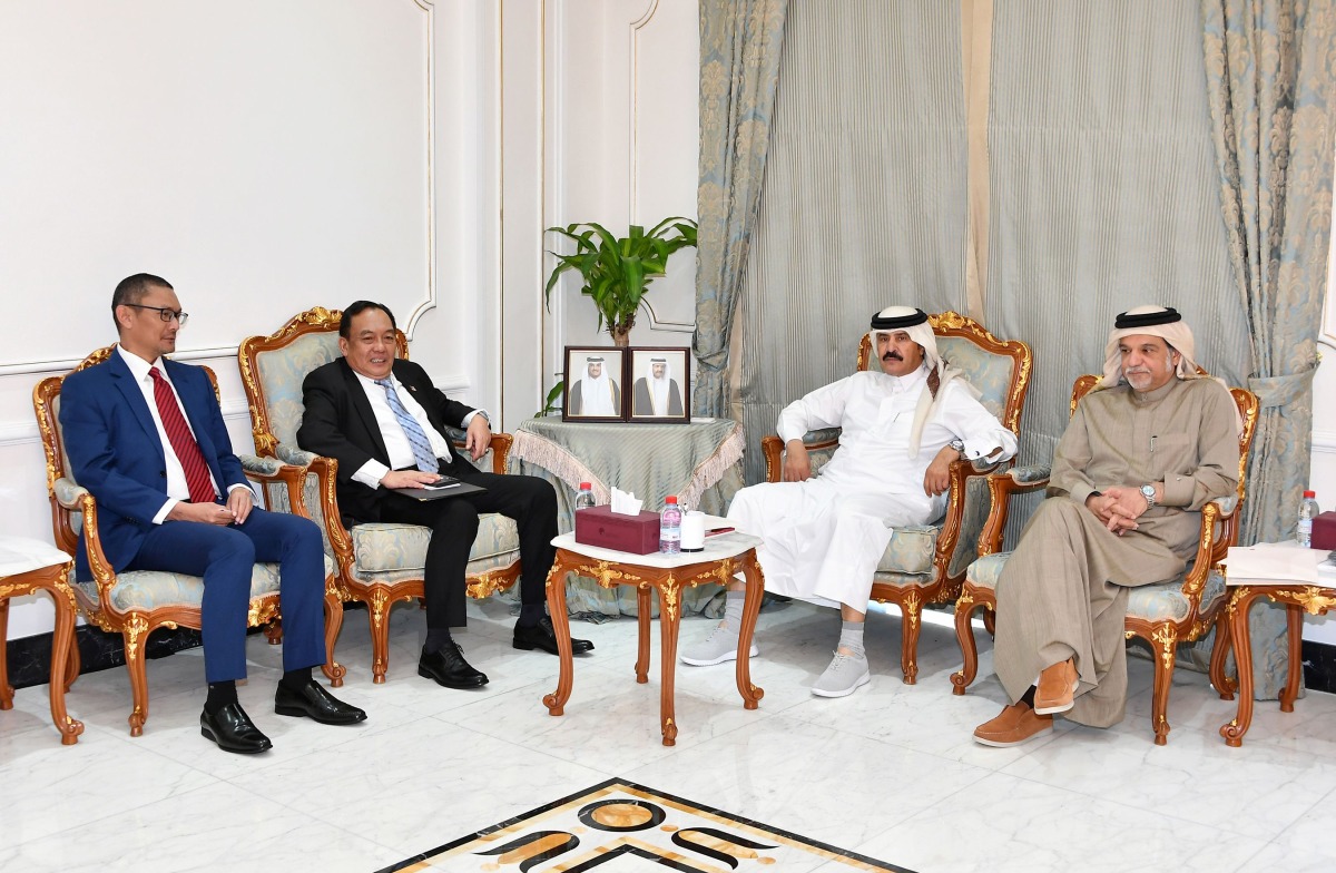 QC Second Vice Chairman Rashid bin Hamad Al Athba and President of the  Malaysian Senate and other officials during the meeting.
