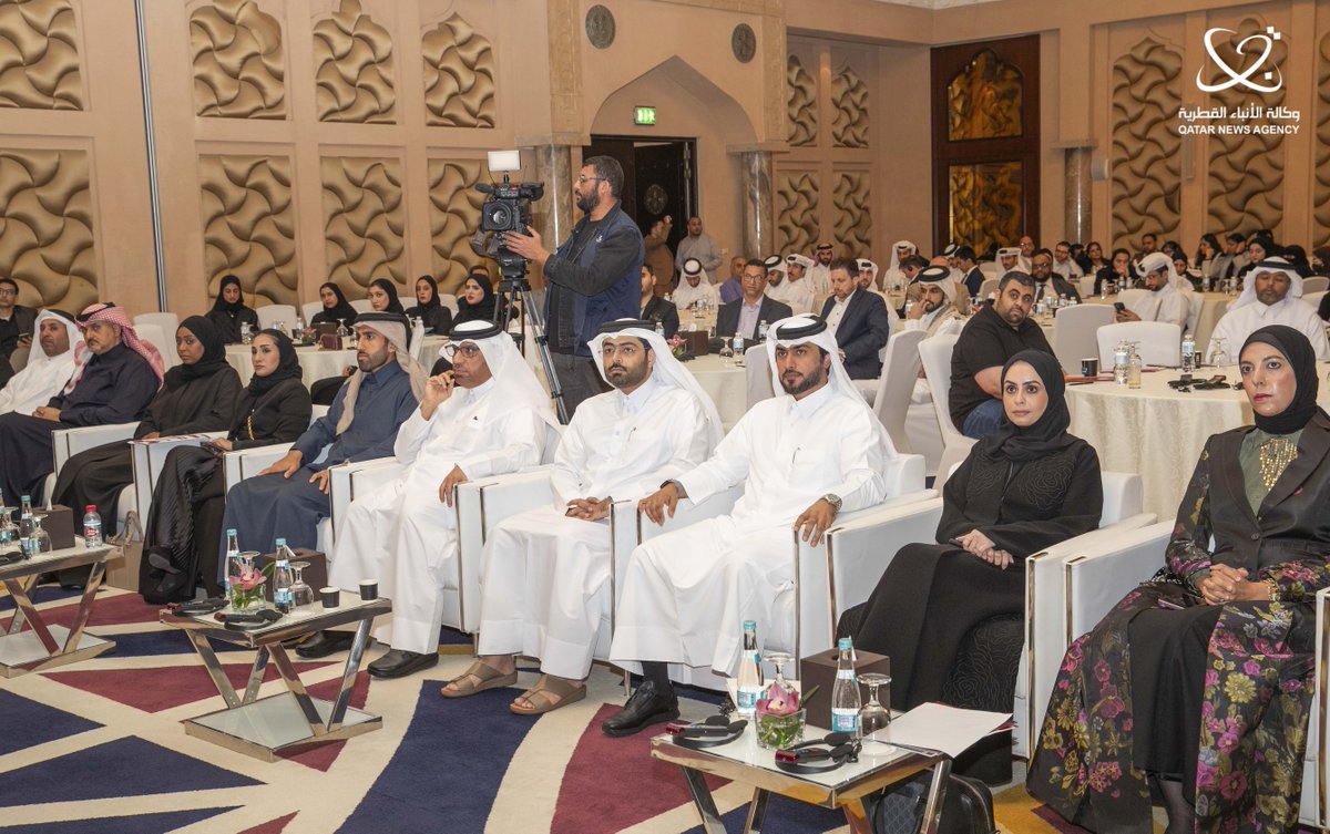 Chairman of Qatar Association of Certified Public Accountants (QCPA), Dr. Hashim Al Sayed with other officials during the 3rd Fintech Finance Technologies Conference.