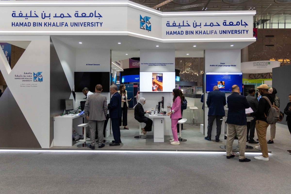 A view of the HBKU booth at the Web Summit. 