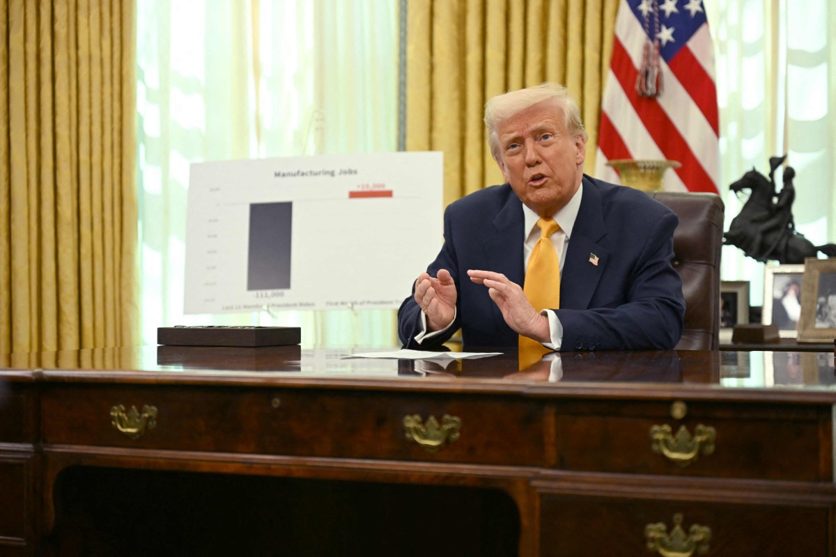 US President Donald Trump speaks from the Oval Office of the White House in Washington, DC, on March 7, 2025. (Photo by Jim WATSON / AFP)
