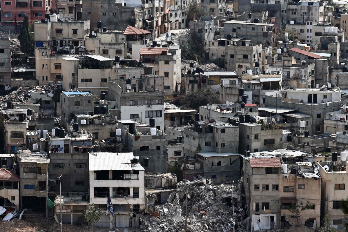 This picture shows buildings demolished by the Israeli army in the Nur Shams camp for Palestinian refugees east of Tulkarem, amid an ongoing offensive in the occupied-West Bank, on March 6, 2025. (Photo by Zain JAAFAR / AFP)
