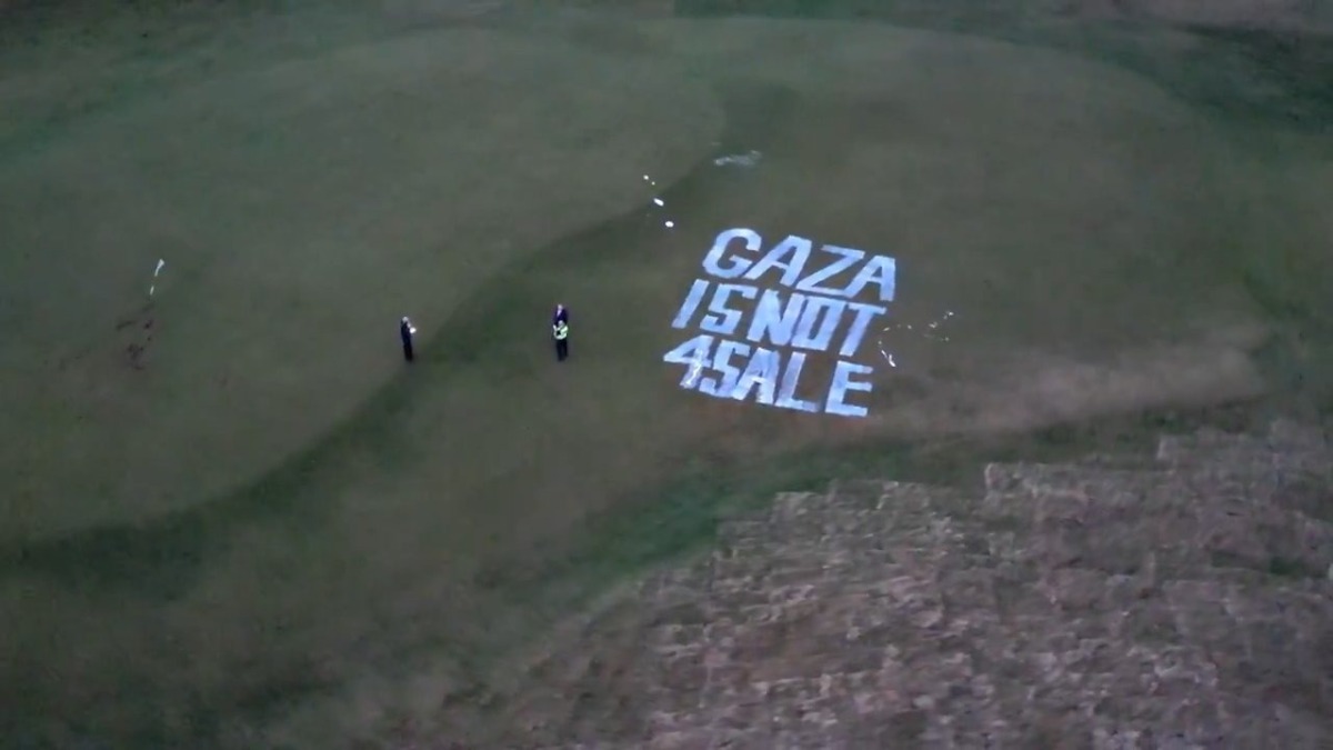 Screengrab from a video posted by Palestine Action on social media.