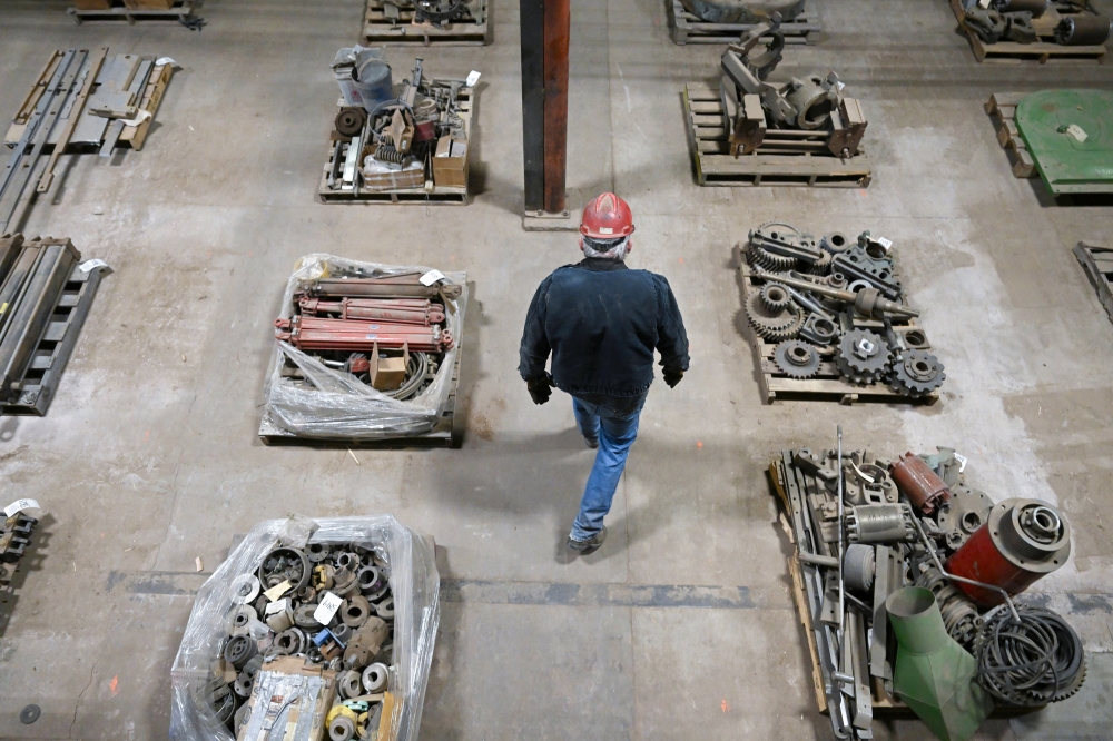 Piles of equipment await sale at Pyramid Mountain Lumber in Seeley Lake. (Photo by Matt McClain/The Washington Post)
