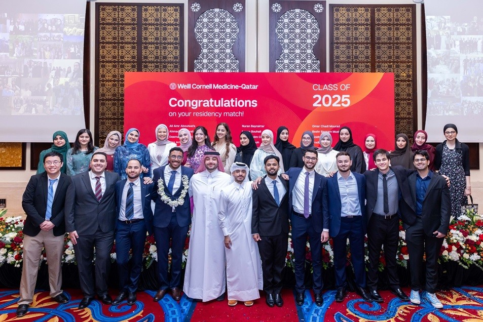 WCM-Q students during celebration.