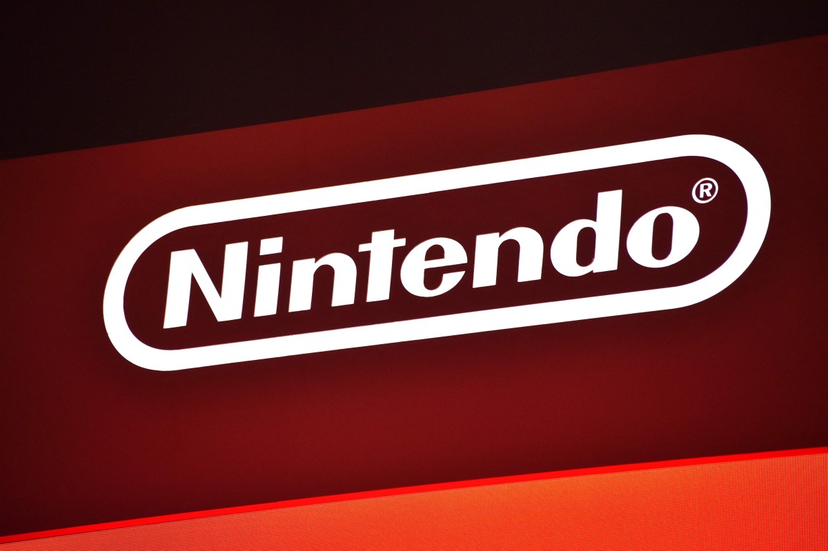 The logo of Japan's Nintendo Co. is displayed at a presentation in Tokyo on January 13, 2017. Photo by KAZUHIRO NOGI / AFP