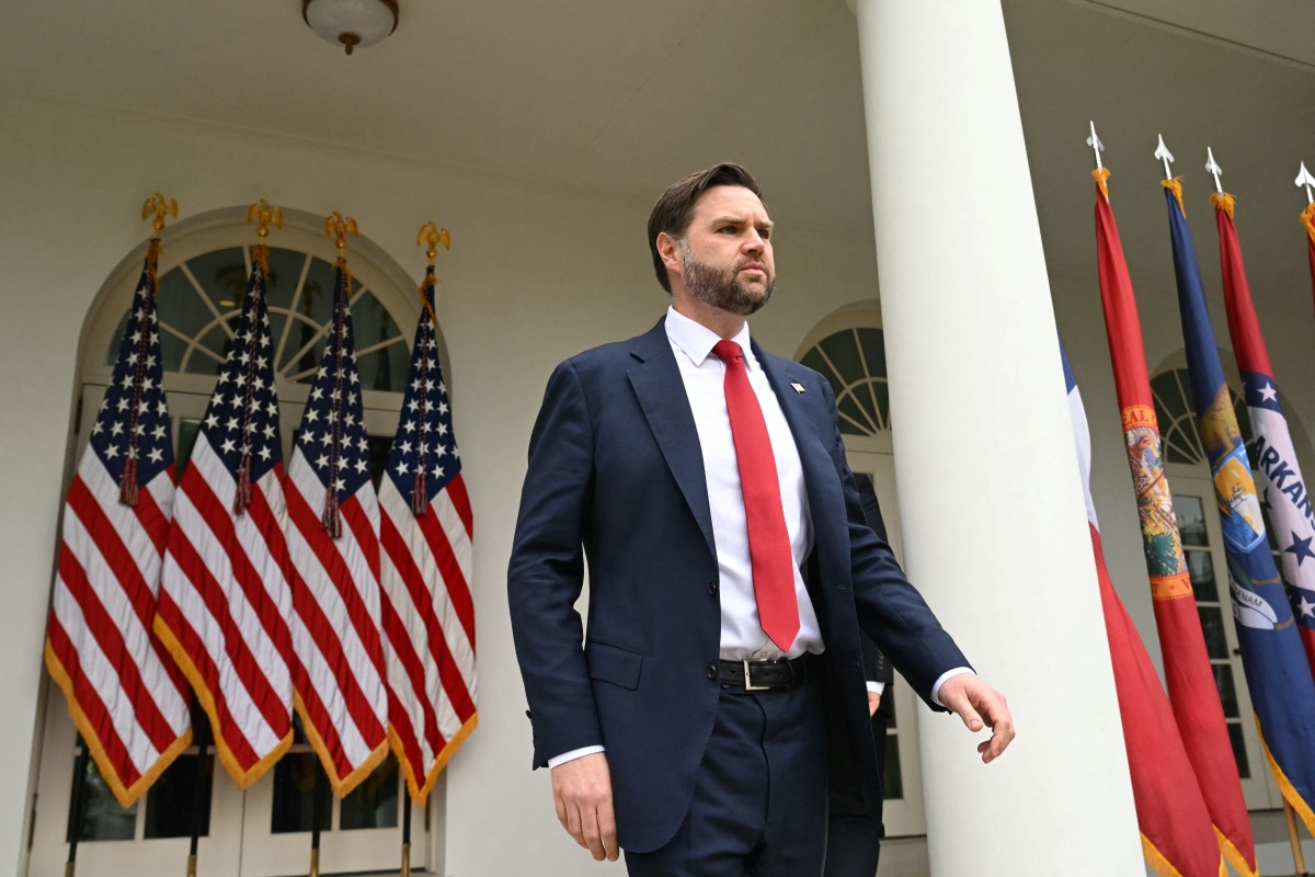 US Vice President JD Vance arrives to attend President Donald Trump's remarks on reciprocal tariffs during a so-called 