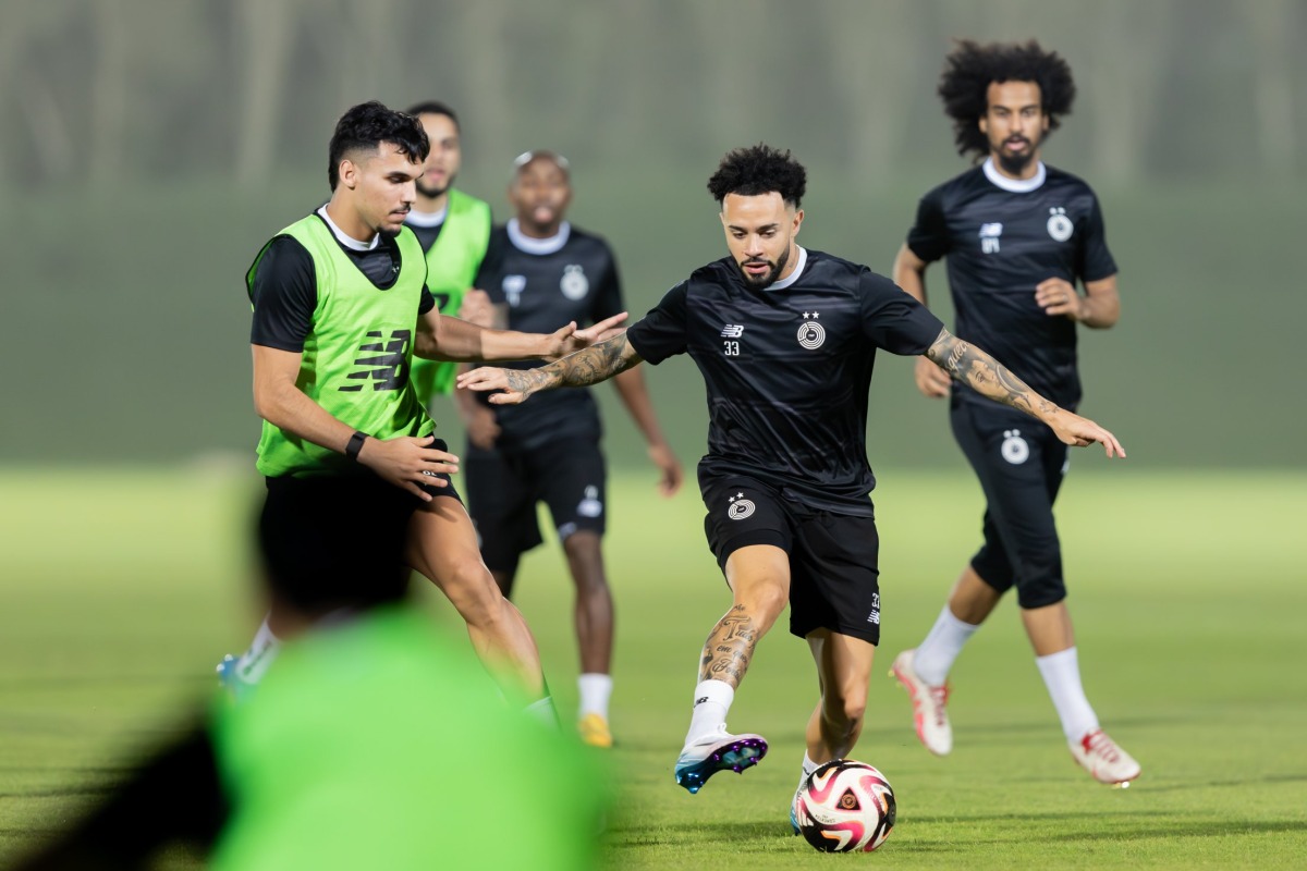 Al Sadd's players in action during a training session ahead of their match against Al Ahli. 