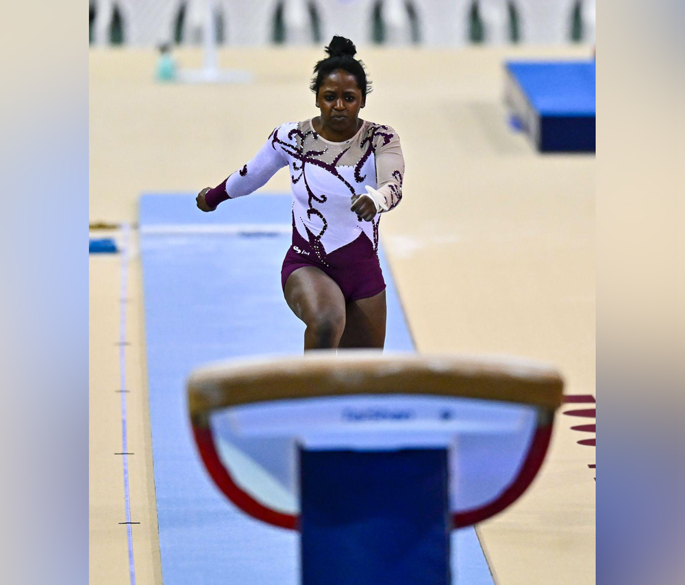 Qatar’s Salma Nasser competes during the qualifying round.