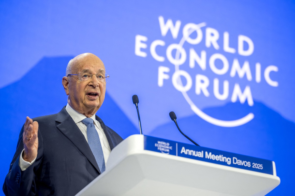 World Economic Forum founder and chairman Klaus Schwab attends a session during the World Economic Forum (WEF) annual meeting in Davos on January 21, 2025. Photo by FABRICE COFFRINI / AFP