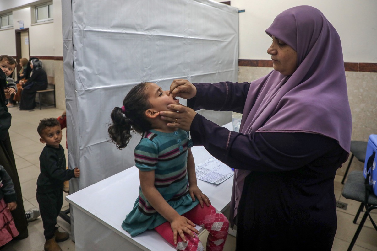 A Palestinian receives treatment at a United Nations Relief and Works Agency for Palestine Refugees in the Near East (UNRWA) health center, west of Gaza City, amid a shortage of medicine due to Israel's continued closure of the border crossings in the Gaza Strip, on April 28, 2025. (Photo by Rizek Abdeljawad/Xinhua)