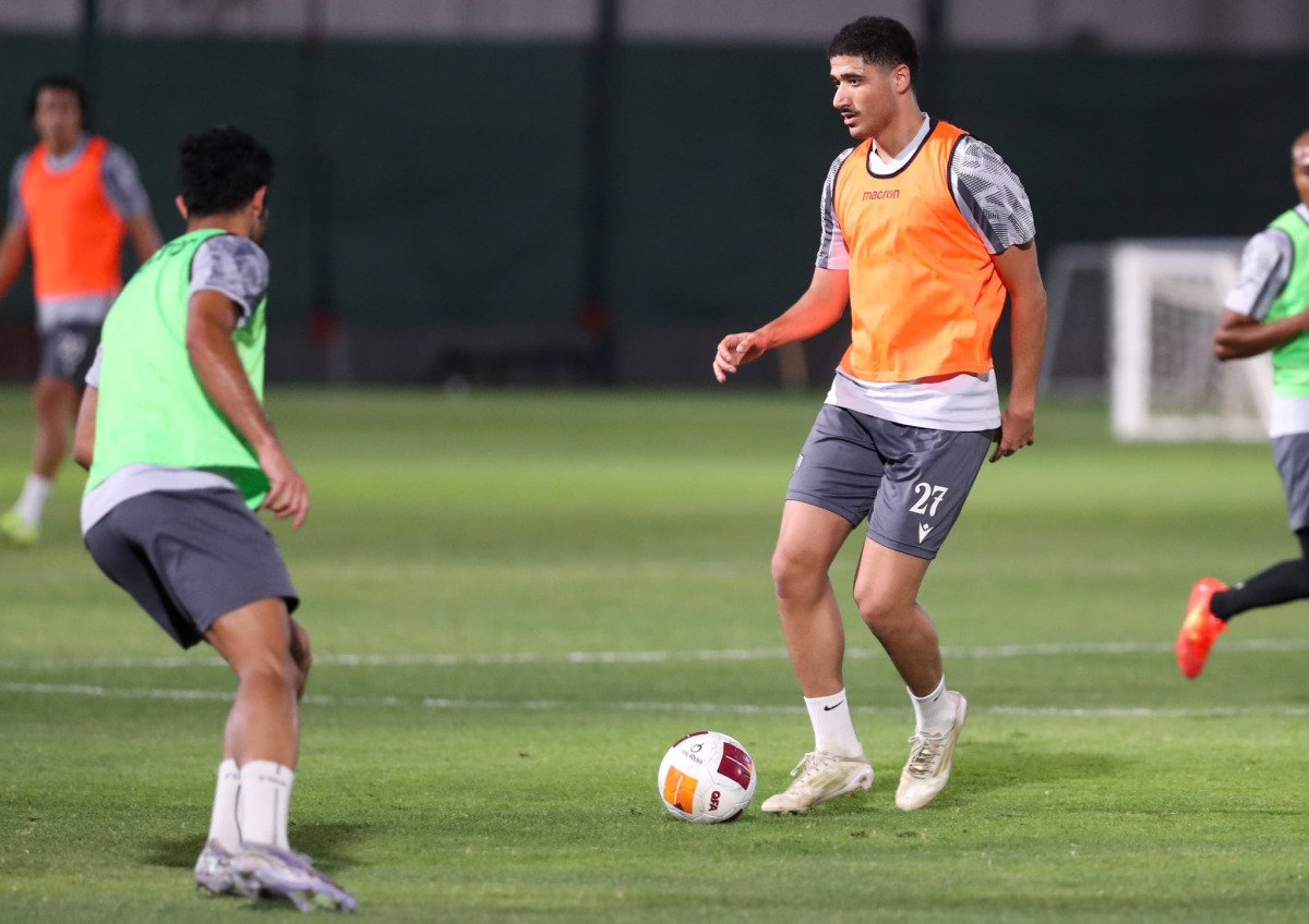 Qatar SC players during a training session ahead of Al Ahli match.