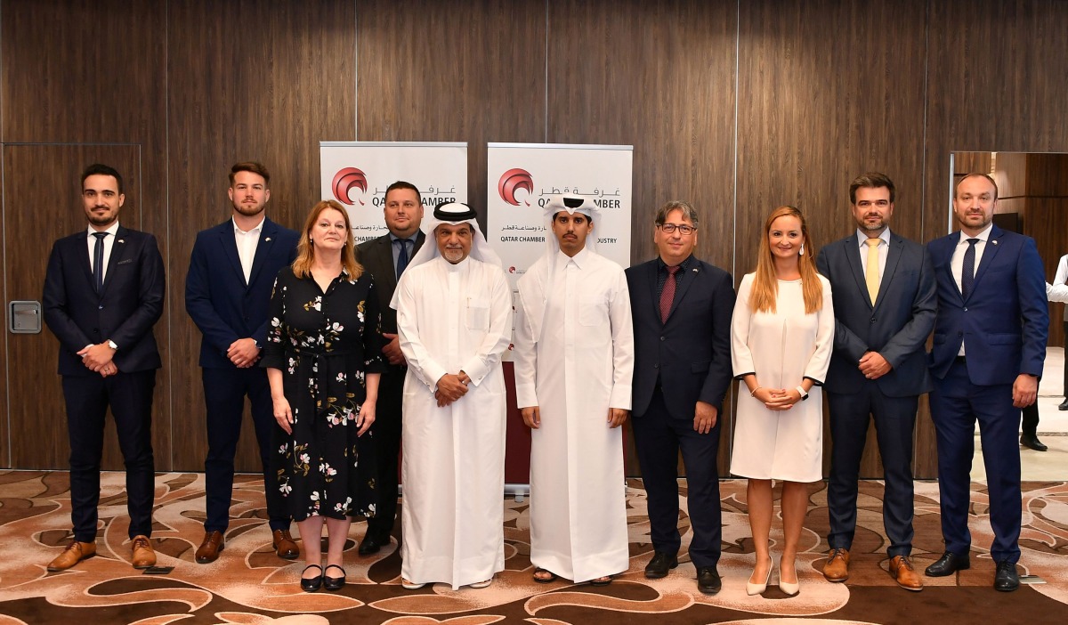 Qatar Chamber and Hungry officials during the meeting.