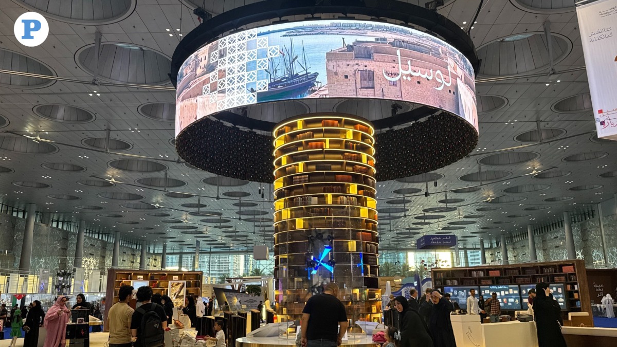 People visiting the 34th edition of the Doha International Book Fair (DIBF) yesterday. Pic: Oussama Abbassi / The Peninsula 