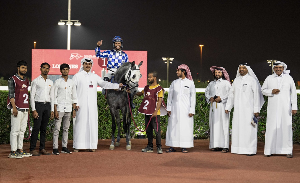 The connections of Alebb Katara celebrate their win. PIC: Juhaim/QREC