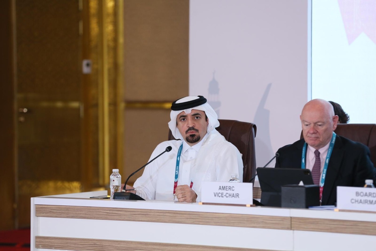 CEO of QFMA, Dr. Tamy bin Ahmad Al Binali (left) during the meeting.