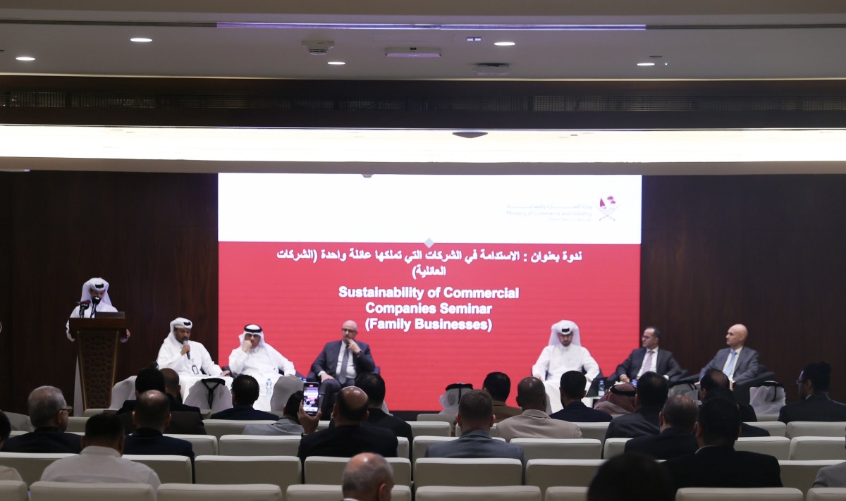Panelists exchanging ideas during the high-level seminar titled ‘Sustainability in Single Family Offices’ held at the Ministry’s headquarters in Lusail, recently.