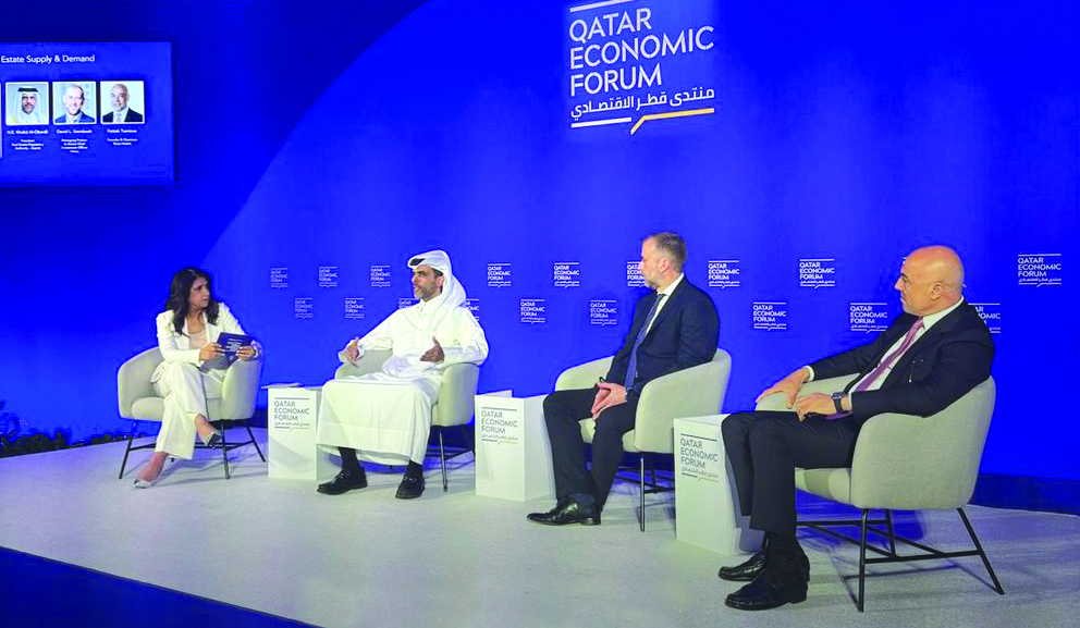 Chairman of Real Estate Regulatory Authority – Aqarat, Eng. Khalid bin Ahmed Al Obaidli with other panellists during the session, yesterday.