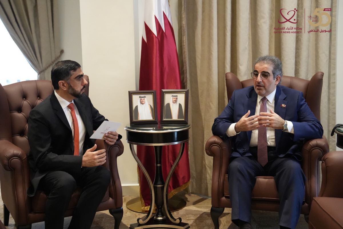 Ambassador of Qatar to Malaysia H E Salah bin Mohammed Al Sorour (right) during an interview with QNA. 