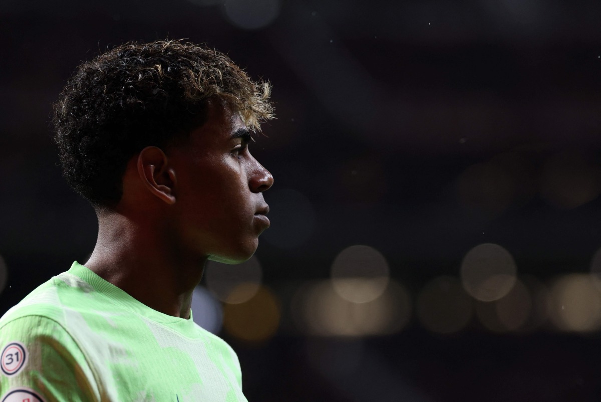 (FILES) Barcelona's Spanish forward #19 Lamine Yamal is pictured during the Spanish Copa del Rey (King's Cup) semi-final second leg football match between Club Atletico de Madrid and FC Barcelona at Metropolitano Stadium in Madrid on April 2, 2025. (Photo by Thomas COEX / AFP)
