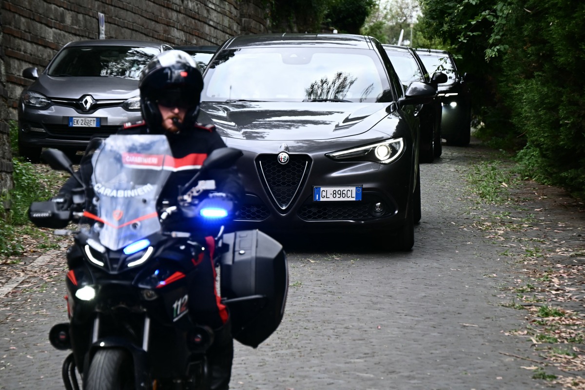 Vehicles of delegations leave the Omani embassy after a fifth round of nuclear talks between Iran and the United States, in Rome on May 23, 2025. Photo by Filippo MONTEFORTE / AFP.
