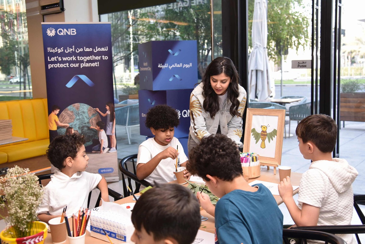 Children taking part in workshop organised by QNB.
