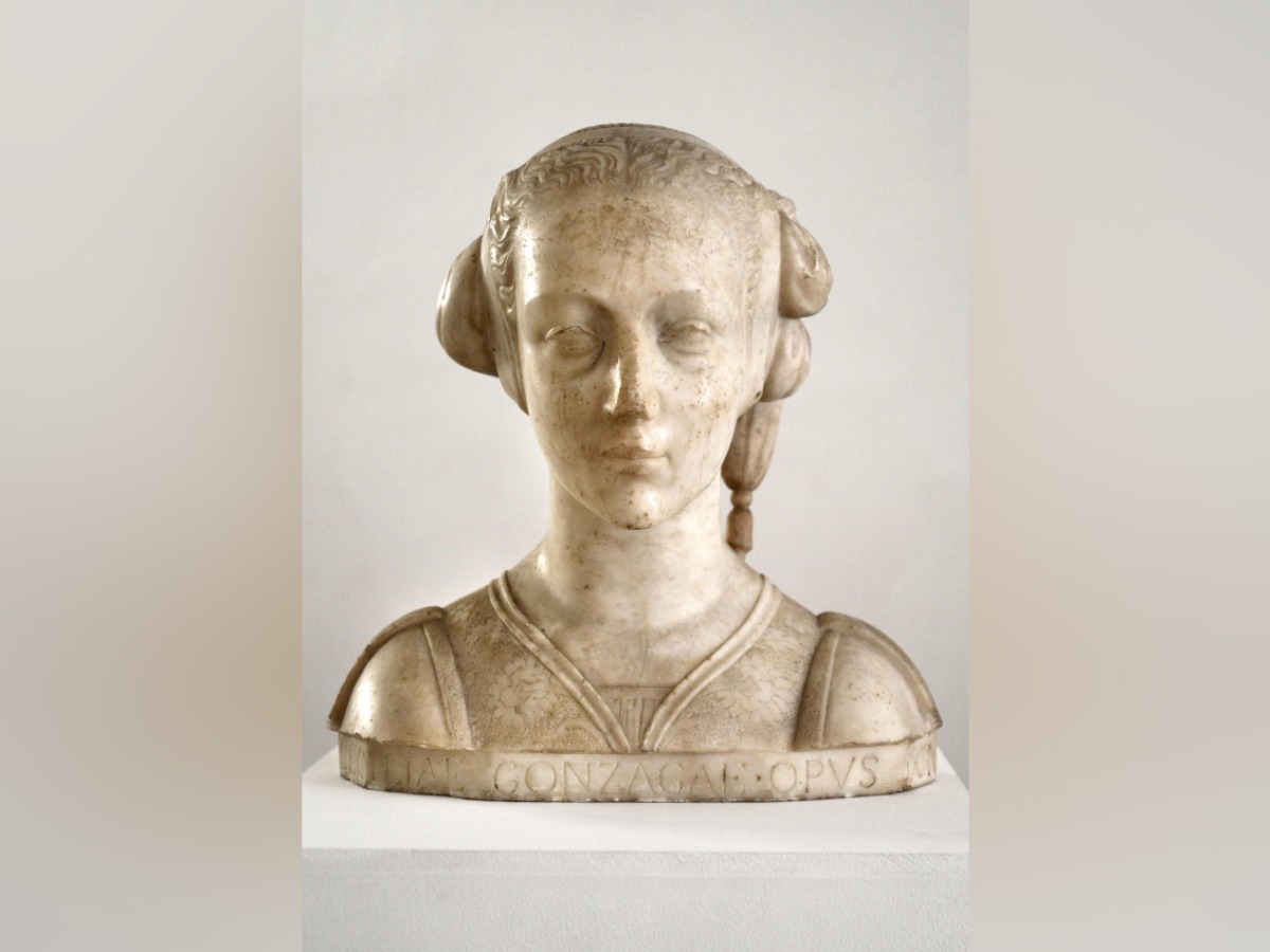This undated handout photo relaesed by the SNM-Spis Museum in Levoca, Slovakia, shows a marble bust attributed to Italian Renaissance sculptor Donatello, depicting Italian noblewoman Cecilia Gonzaga. (Photo by Peter Zupnik / SNM-Spis Museum / AFP) 