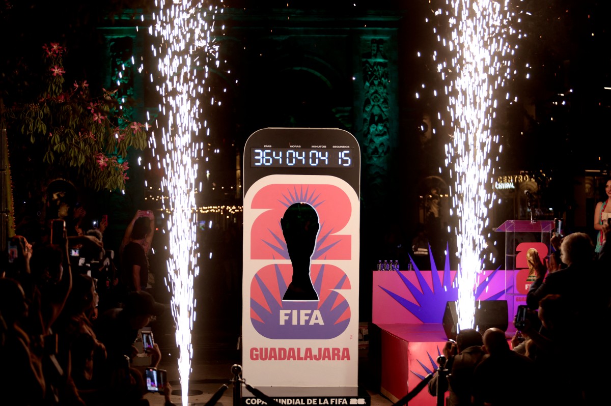 A countdown clock for the FIFA World Cup 2026 is unveiled in Zapopan, Jalisco State, Mexico, on June 11, 2025. (Photo by Stringer / AFP)