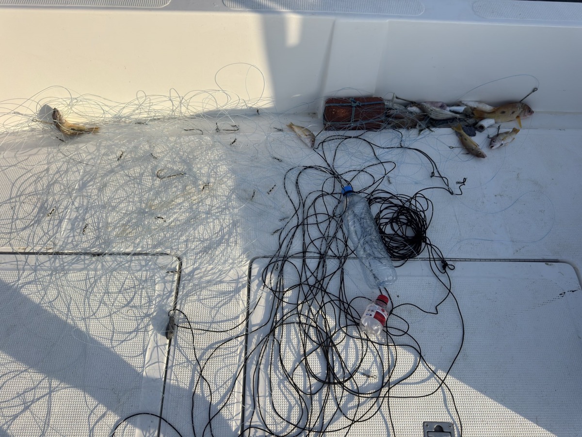 A seized banned fishing net during an inspection campaign.