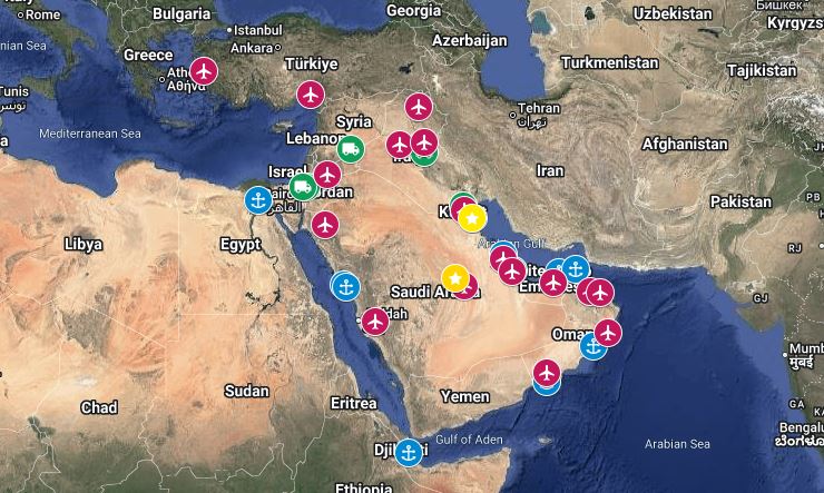 US bases in MiddleEast. Screengrab from americansecurityproject.org