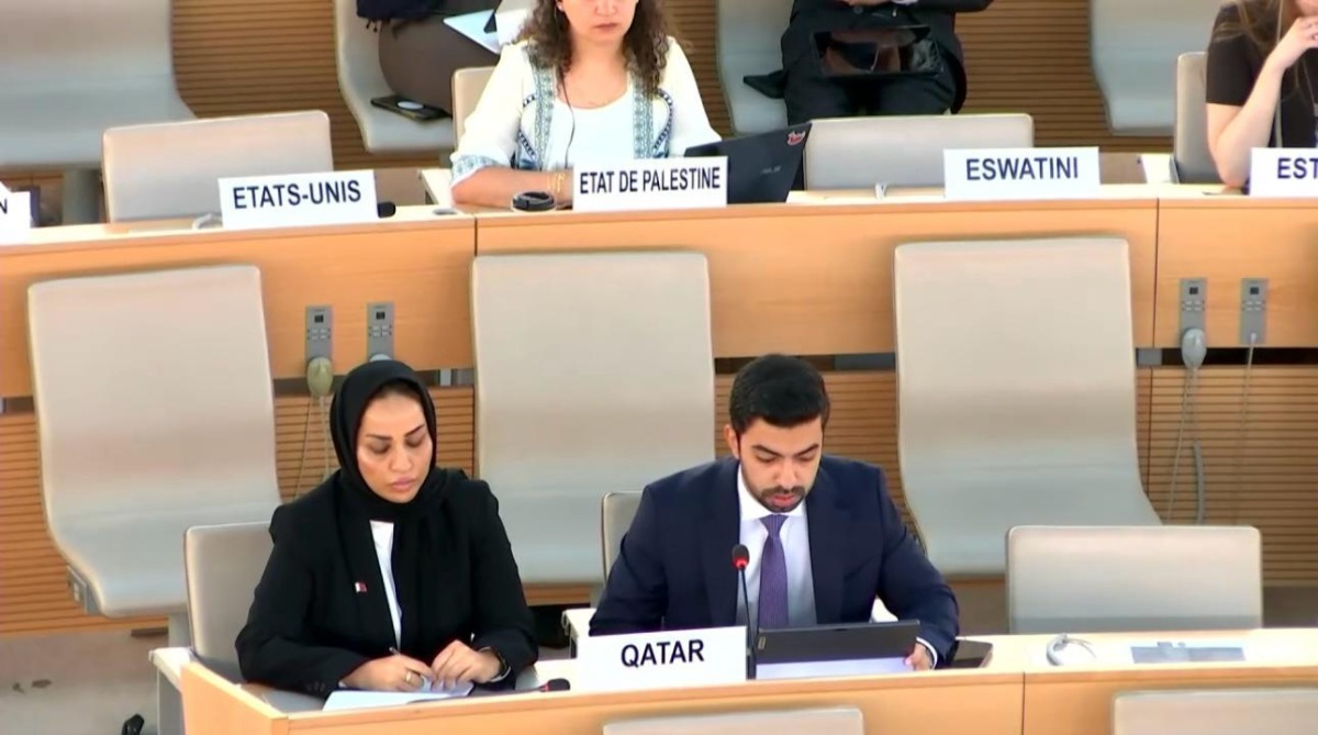 Qatari officials at the 59th session of Human Rights Council in Geneva.