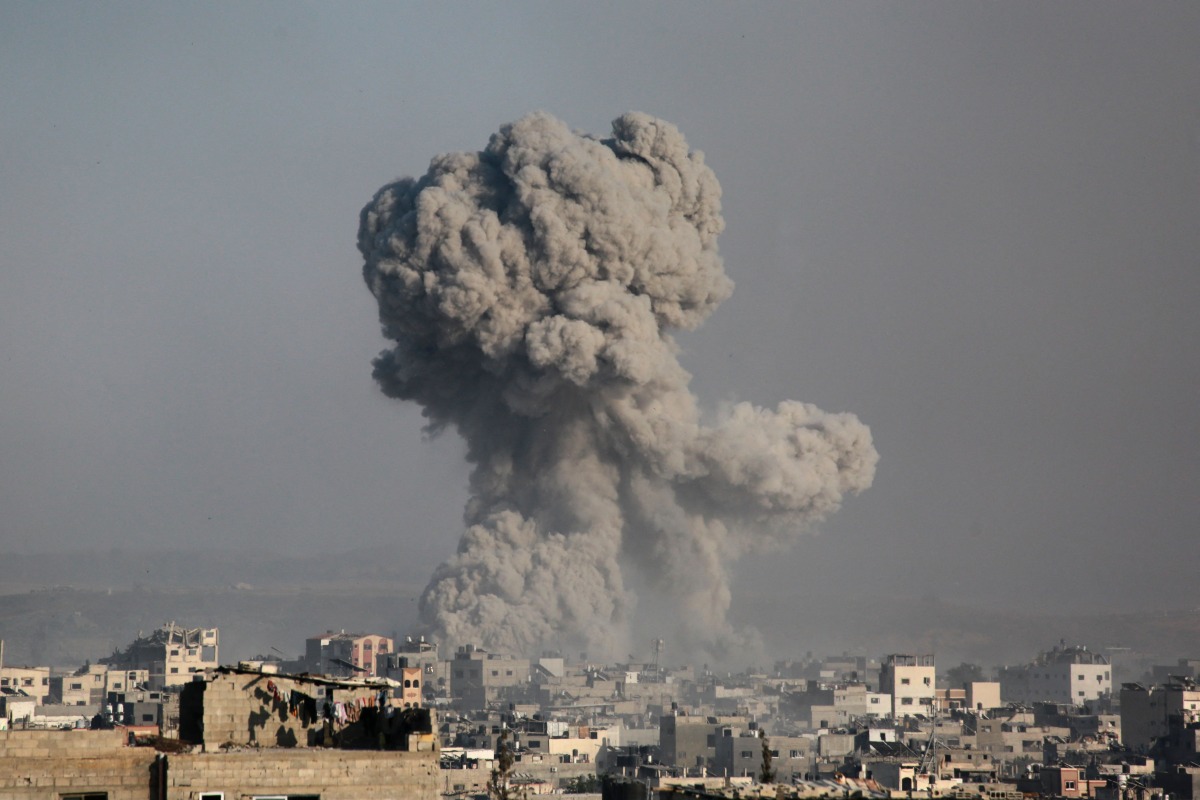 Smoke billows after an Israeli strike on Jabalia in the northern Gaza Strip on June 28, 2025. Photo by Bashar TALEB / AFP