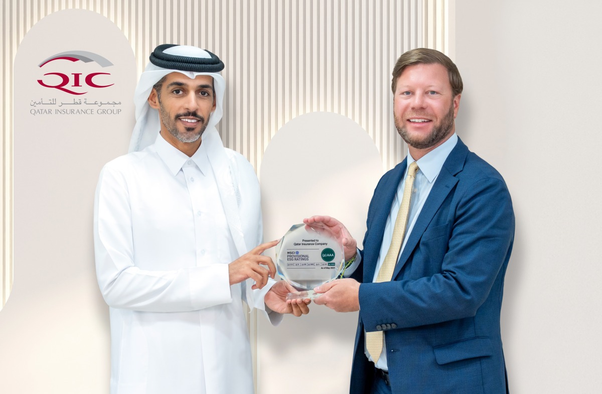 QIC Group CEO, Salem Al Mannai receiving the award.