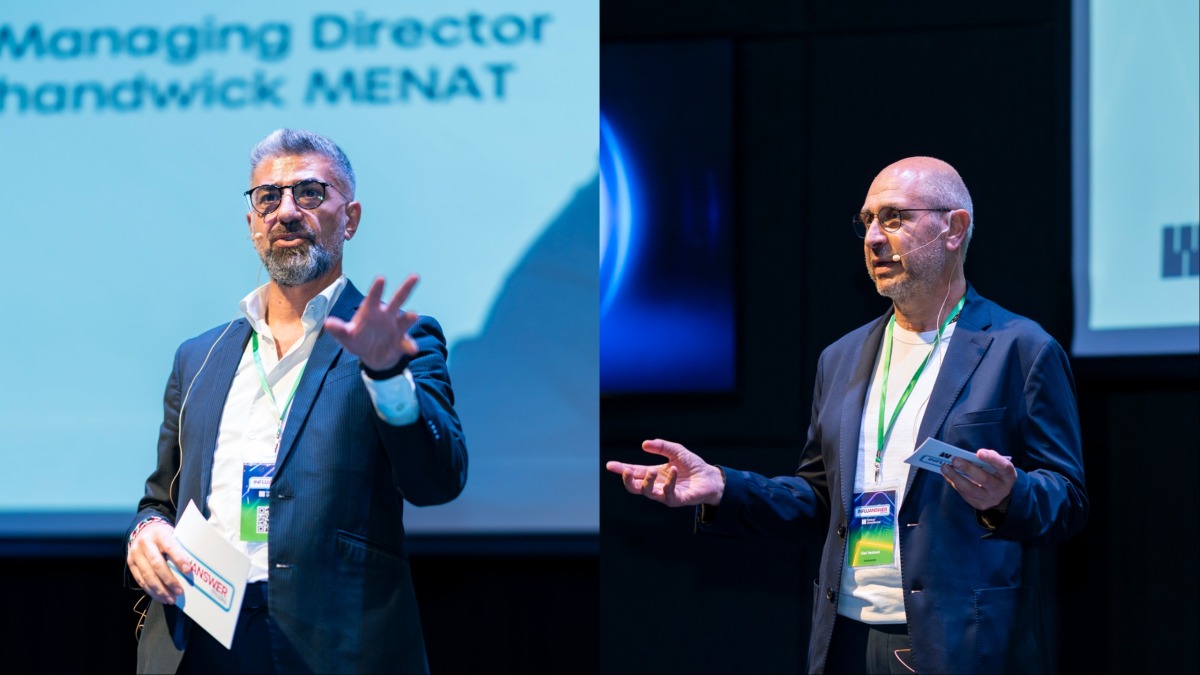 Ghaleb Zeidan (left) and Ziad Hasbani speaking during the event.