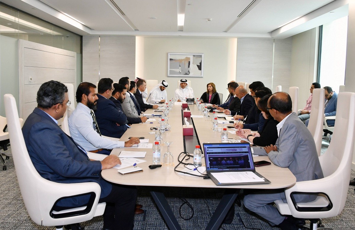 Chairman of the Committee and Board Member of QC, Engineer Ali bin Abdullatif Al-Mesned with other officials during the meeting.