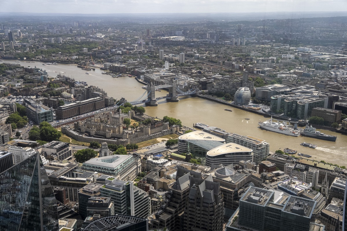 A picture shows the view of London from the top of a skyscraper on July 15, 2025. (Photo by CARLOS JASSO / AFP)