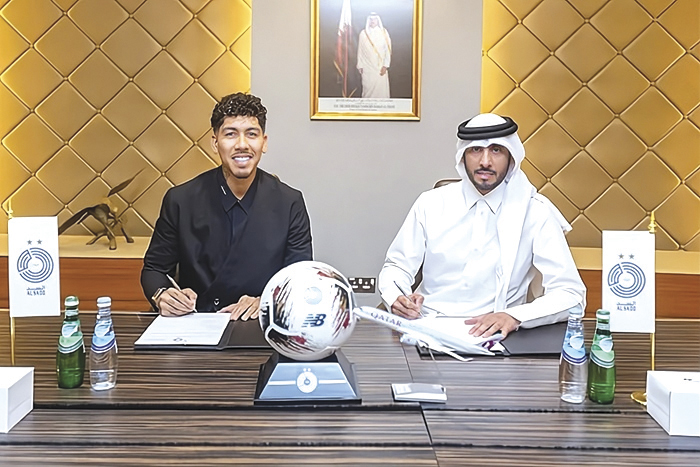 Roberto Firmino joins Al Sadd on a two-year deal, running until 2027.