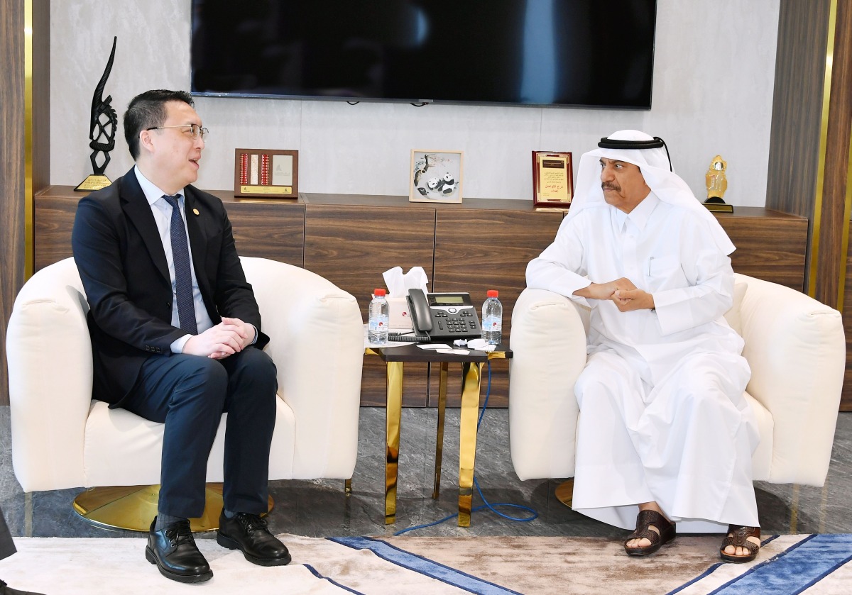 Acting General Manager of QC, Ali Bu Sharabak Al-Mansori with Deputy General Manager of ICBC, Guo Hao during the meeting.