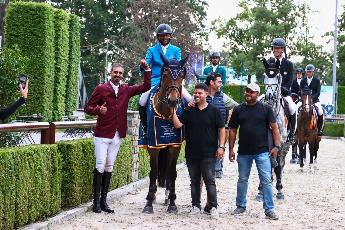 Qatar’s Bassem Mohammed celebrates astride F One USA.