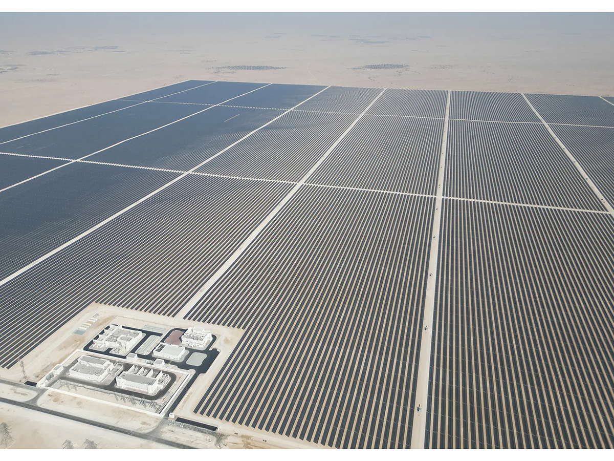 A view of Al Kharsaah Solar PV Power Plant.