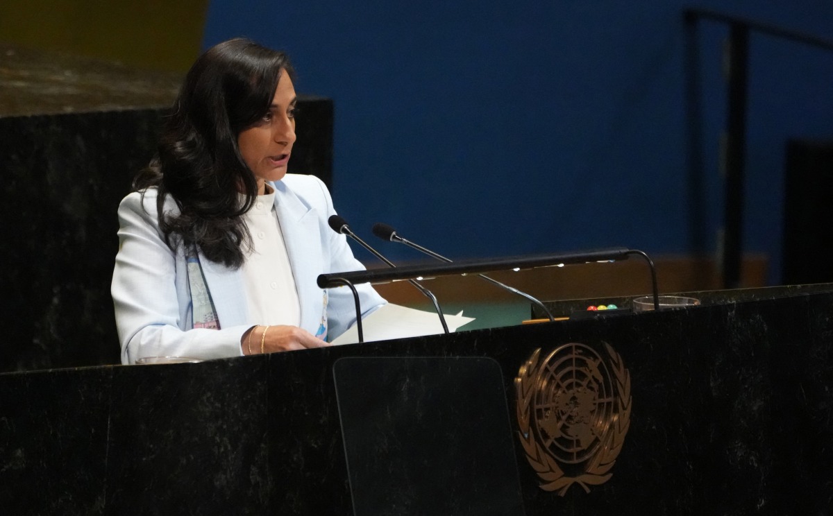 Canadian Foreign Ministe Anita Anand speaks at a conference on a two-state solution for Israel and the Palestinians at UN headquarters on July 28, 2025 in New York City. Photo by TIMOTHY A. CLARY / AFP