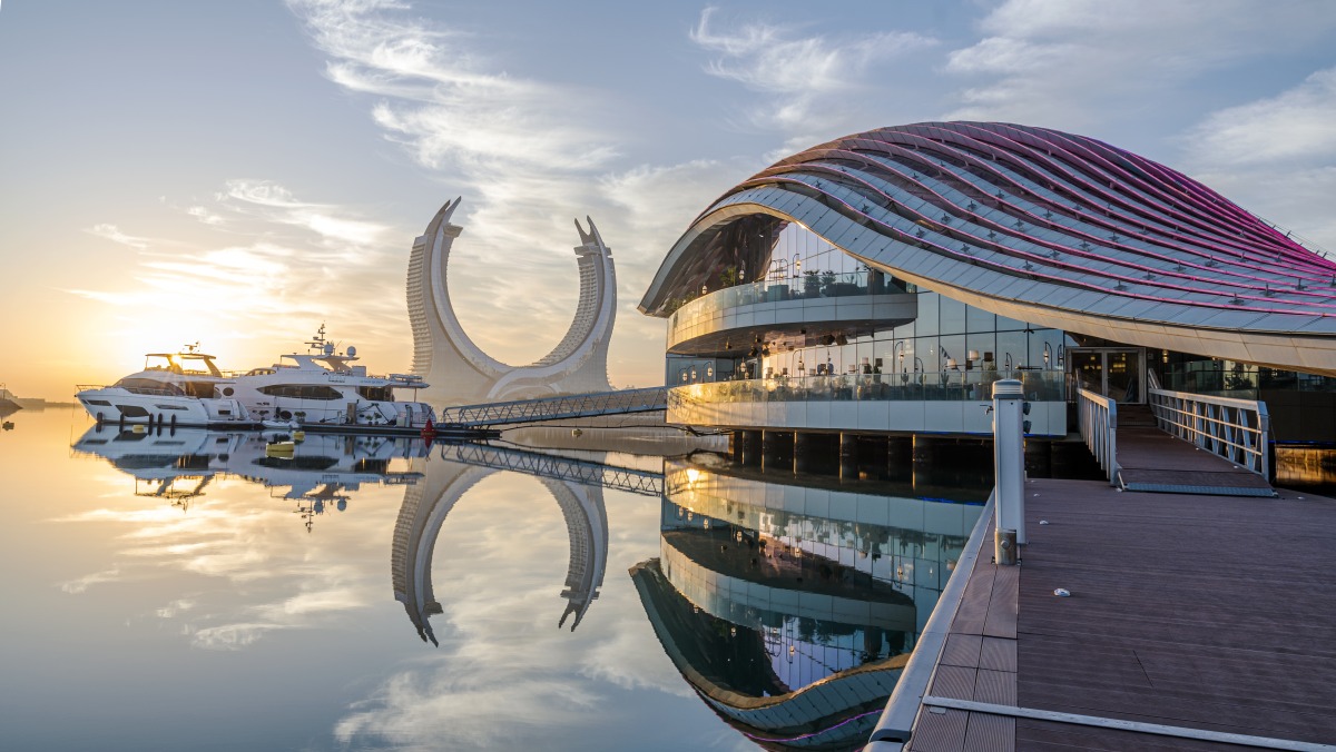 A general photo of the Fairmont and Raffles Doha in Lusail.
