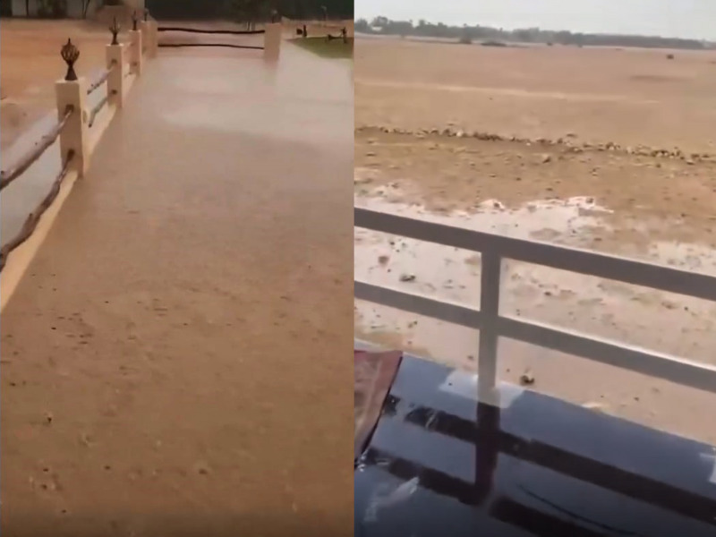 Light rain recorded today, August 8, in Abu Sidra area by Qatar_weatherman /Instagram